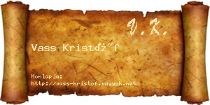 Vass Kristóf névjegykártya