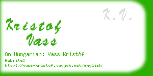 kristof vass business card