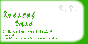 kristof vass business card